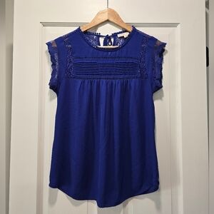 Anthropologie Meadow Rue Royal Blue Nellore Top